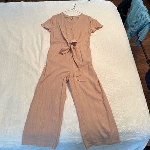 Pinky nude blush linen jumpsuit